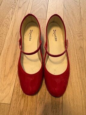 Repetto Red Mary Jane Heeled Ballet Flats Size 42